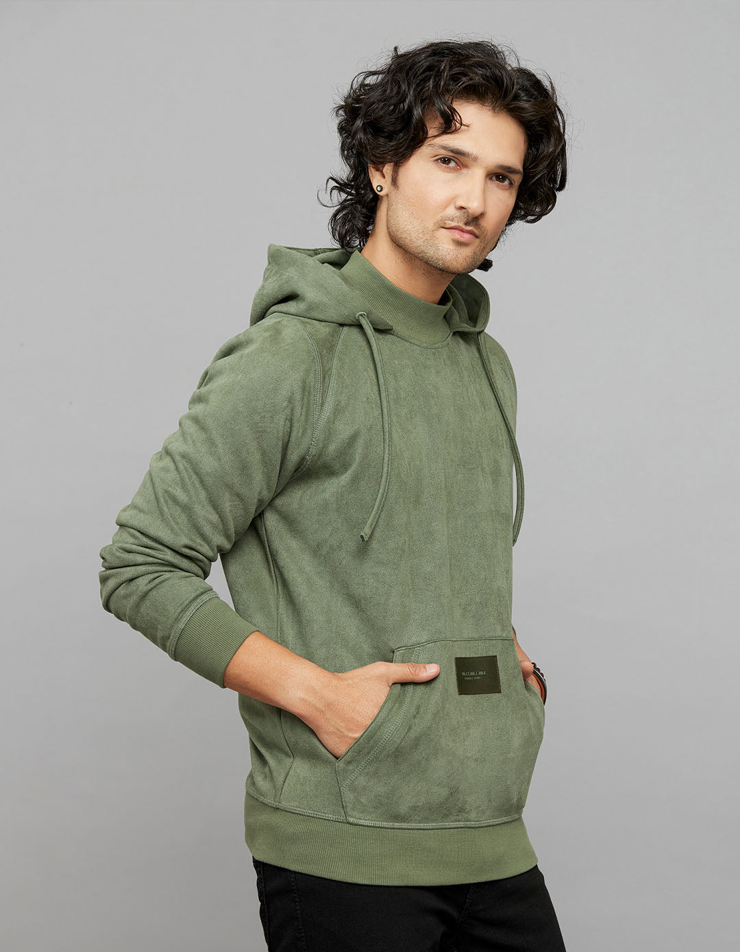 Moss Green Full Sleeves Hoodie